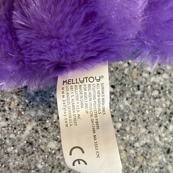 Kellytoy Monster plush pink purple yellow horns 8" - Picture 4 of 5